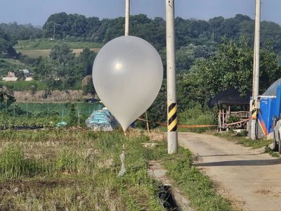 Un globo con basura lanzado por Corea del Norte cae en el recinto de la Presidencia de Corea del Sur