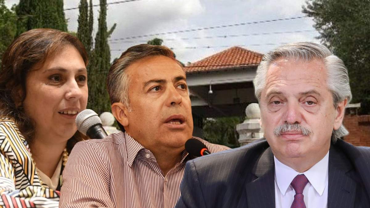 Los diputados nacionales, Alfredo Cornejo y Paula Oliveto y el presidente de la Nación, Alberto Fernández. Fuente: (Minuto Neuquén)