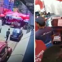 Vocho conducido por una menor de edad arrolla puestos de un tianguis y deja cuatro heridos (Video)