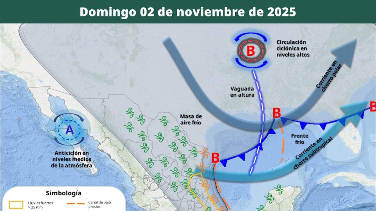 La masa de aire frío asociada al frente ocasionará descenso en las temperaturas