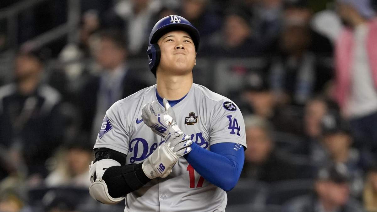Shohei Ohtani de los Dodgers de Los Ángeles durante el tercer inning