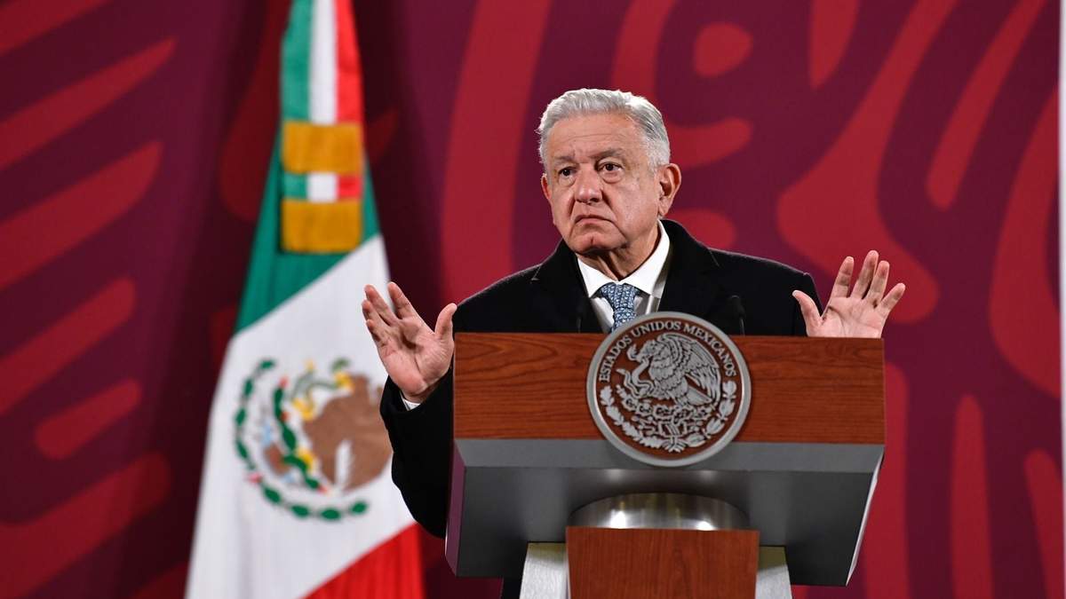 El presidente durante la conferencia matutina de este jueves en Palacio Nacional