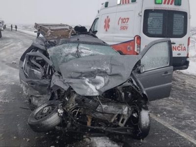 Temporal de nieve : un hombre en grave estado tras un choque frontal en la ruta 22