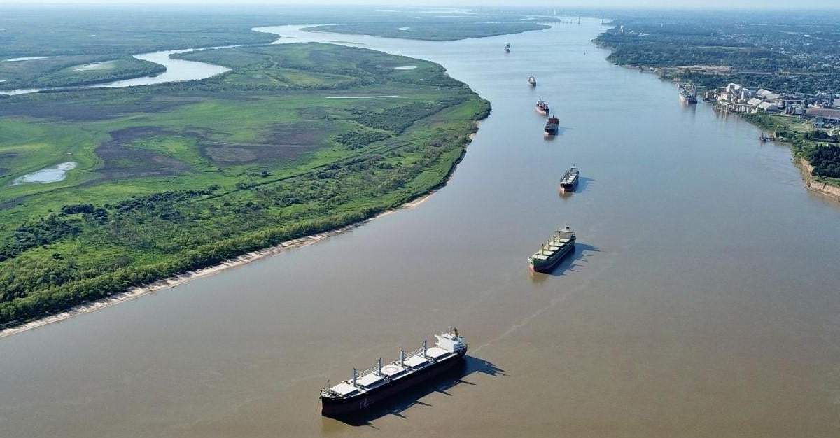 La hidrovía Paraná-Paraguay. Fuente: (Twitter)
