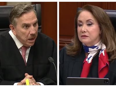 Se viraliza la cara del ministro Javier Laynez ante errata de Yasmín Esquivel (Video)