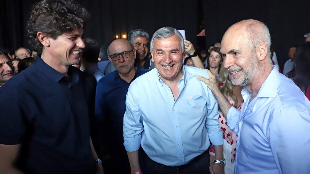 Martín Lousteau, Gerardo Morales y Horacio Rodríguez Larreta. Fuente: (Twitter)