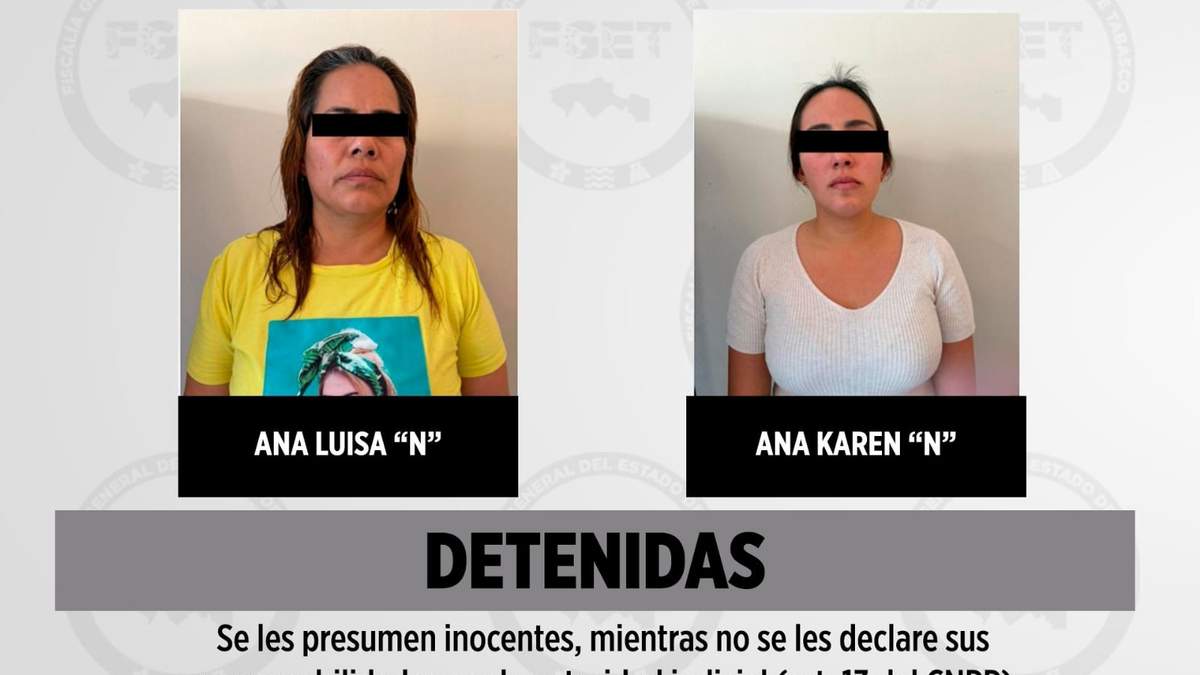 Ana Luisa "N y Ana Karen "N", presuntas operadoras de La Barredora, detenidas en Jalapa, Tabasco