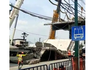Colapsa losa en la "zona cero" de la Línea 12 del Metro; hay tres heridos