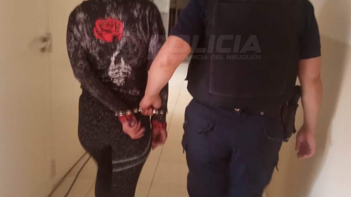 La mujer fue detenida y trasladada a la comisaría Séptima, acusada de encubrimiento. Fuente (Policía de Neuquén)