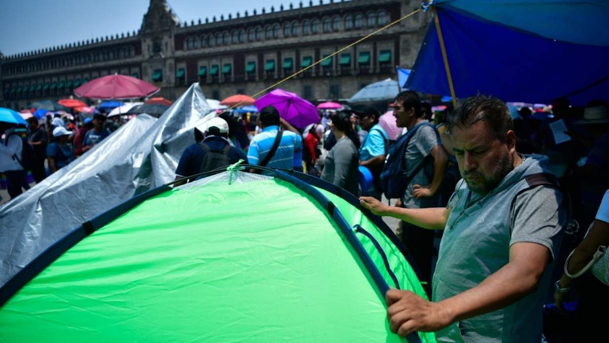 Plantón de la CNTE en el Zócalo capitalino