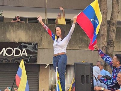 María Corina Machado reapareció a horas de la ceremonia de asunción en Venezuela