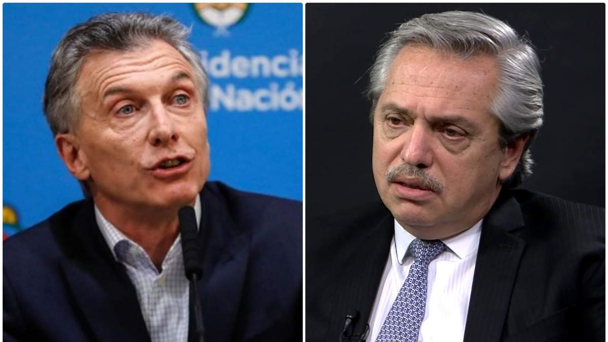 El expresidente Mauricio Macri y el jefe de Estado Alberto Fernández. Fuente: (Minuto Neuquén)