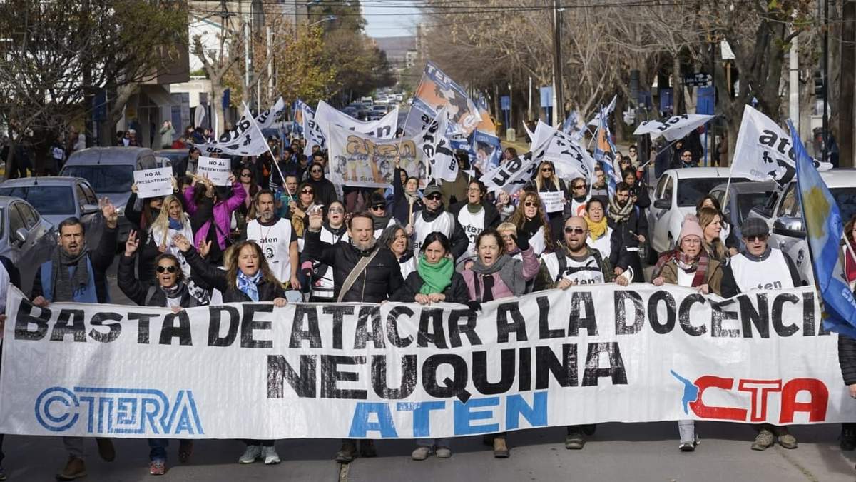 Protesta docente del año 2024. Fuente: (Emiliano Ortiz)