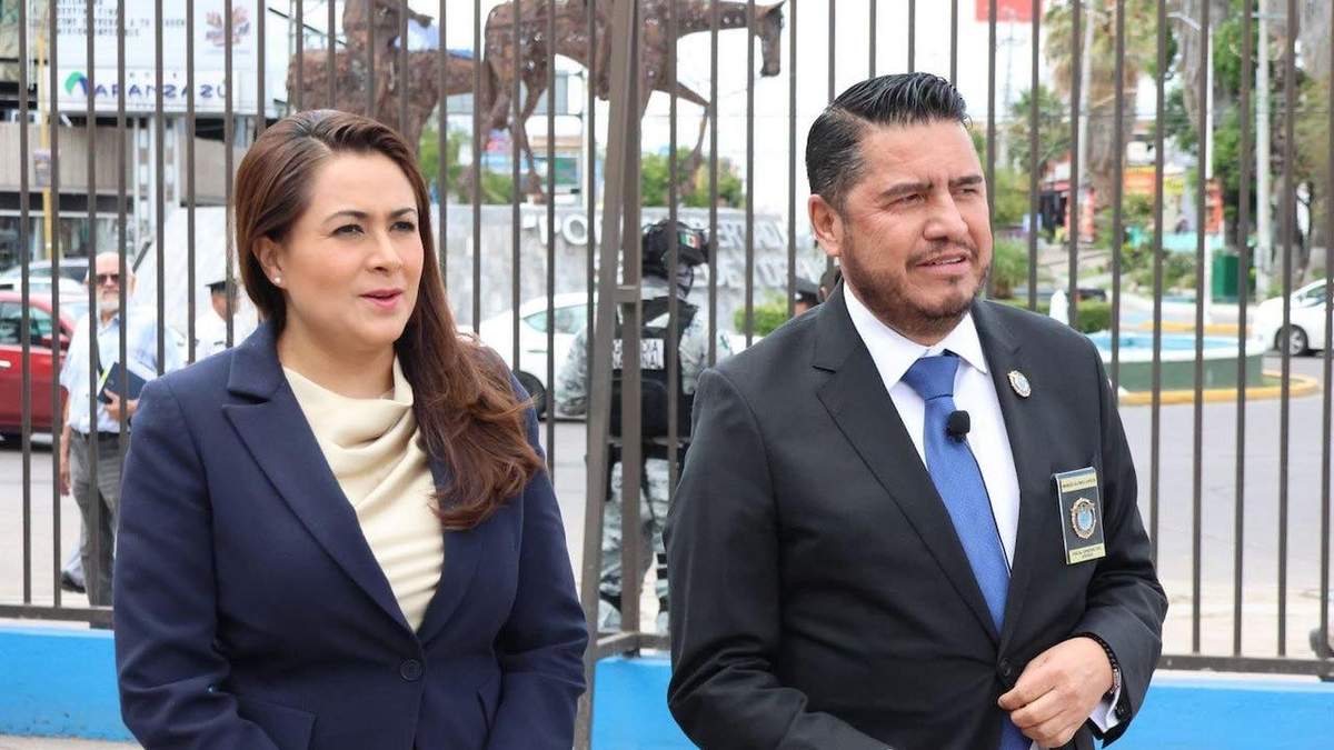 La gobernadora de Aguascalientes, Tere Jiménez, y el fiscal estatal Manuel Alonso García