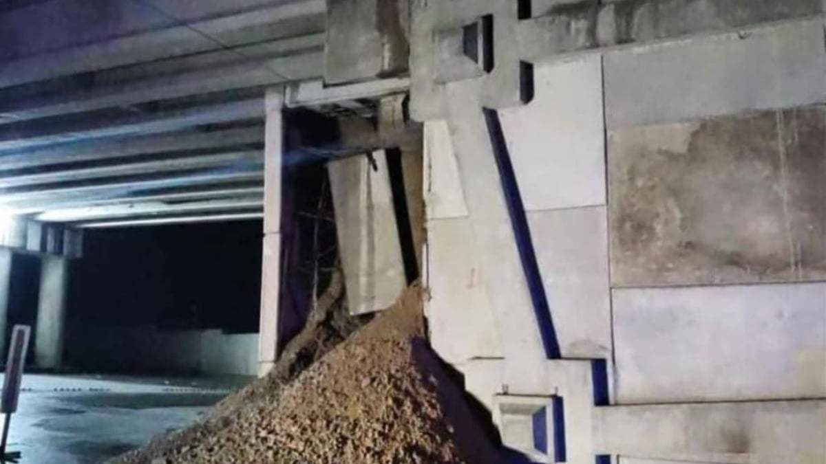 La parte dañada del puente Chichihualco