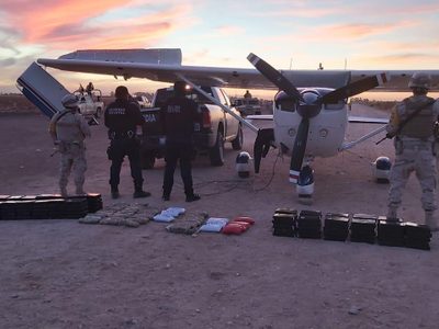Confiscan aeronave con fentanilo en Mexicali; hay 3 detenidos