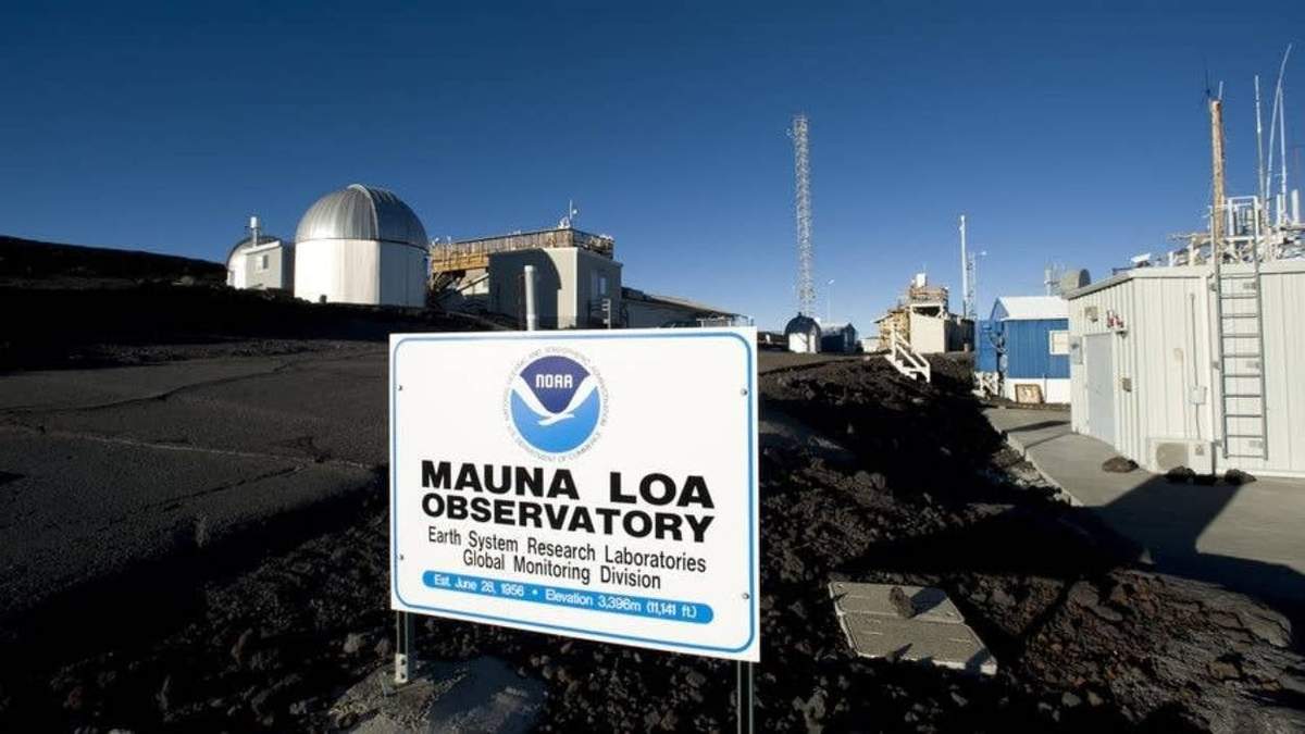 El Observatorio Mauna Loa en Hawái es el sitio del registro continuo de concentraciones de CO2 atmosférico de mayor duración