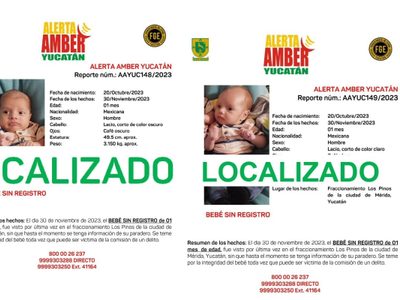 Localizan a gemelos de un mes de edad desaparecidos en Yucatán