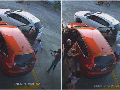 Sujetos armados despojan de su camioneta a familia en gasolinera de Tihuatlán, Veracruz (Video)