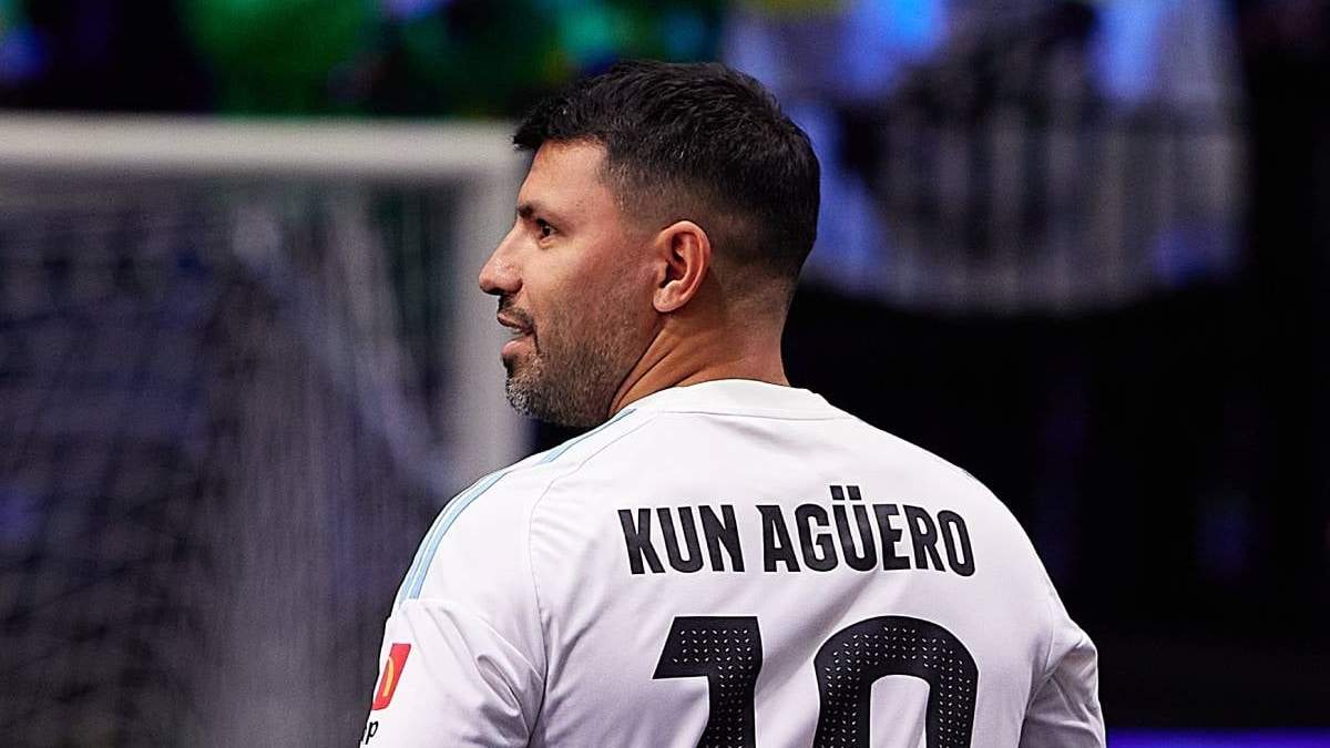 El "Kun" Agüero en el partido de cuartos de final de la Kings League