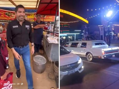 Candidato de Morena al Senado hace campaña en limusina (Video)