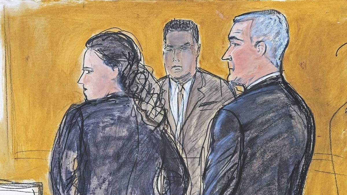 Dibujo de Genaro García Luna en la corte de Brooklyn