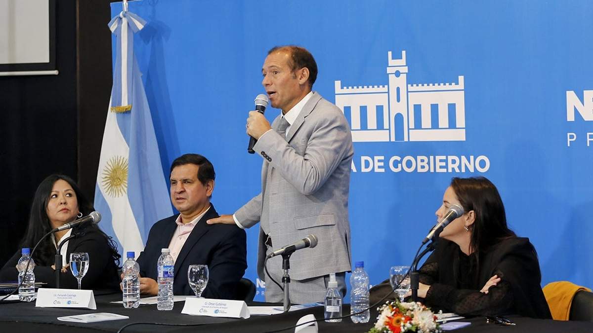 El gobernador Omar Gutiérrez en el ciclo de audiencias públicas para la nueva Ley de Discapacidad. Fuente: (Facebook)