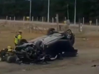Violento accidente en la Ruta Nacional 40 cerca del Aeropuerto Aviador Carlos Campos