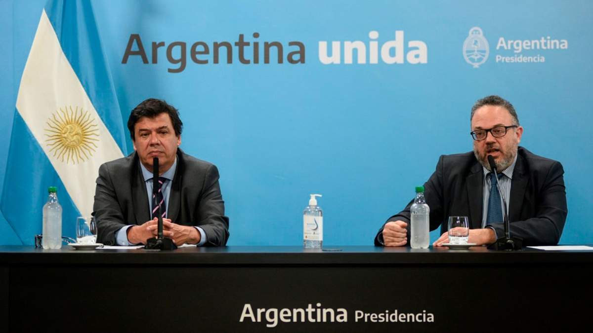 Ministros de Trabajo, Claudio Moroni, y Desarrollo Productivo, Matías Kulfas. Fuente: (Casa Rosada)