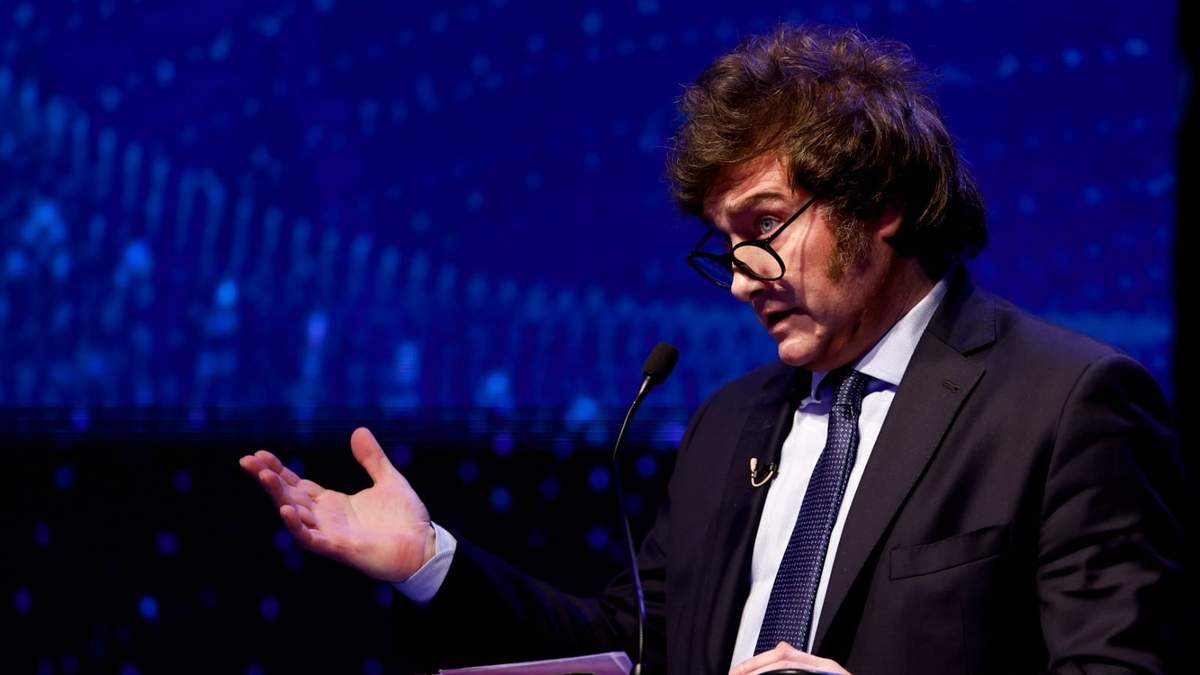 Javier Milei durante el debate