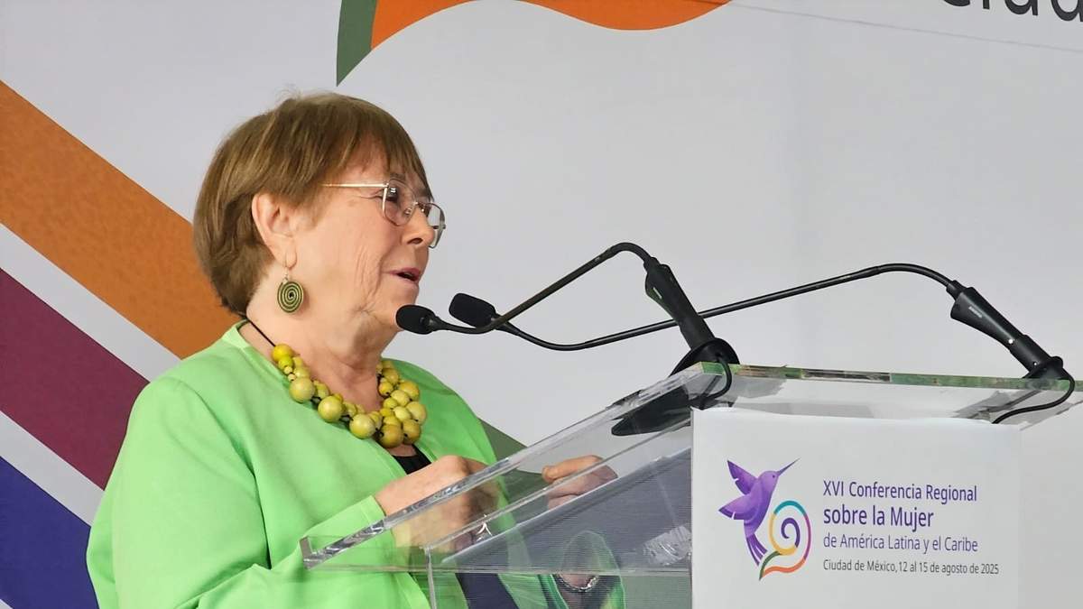 Michelle Bachelet, expresidenta de Chile y exdirectora ejecutiva de ONU-Mujeres, en la XVI Conferencia Regional sobre la Mujer de América Latina y el Caribe, en la Ciudad de México