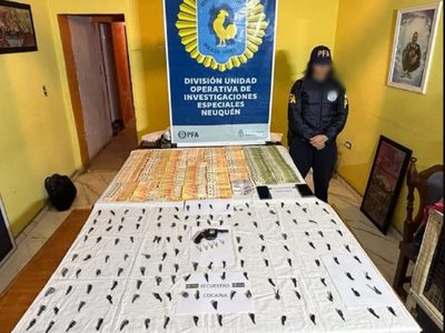 Un fuerte operativo de la Policía Federal en Neuquén permitió incautar drogas y armas de fuego