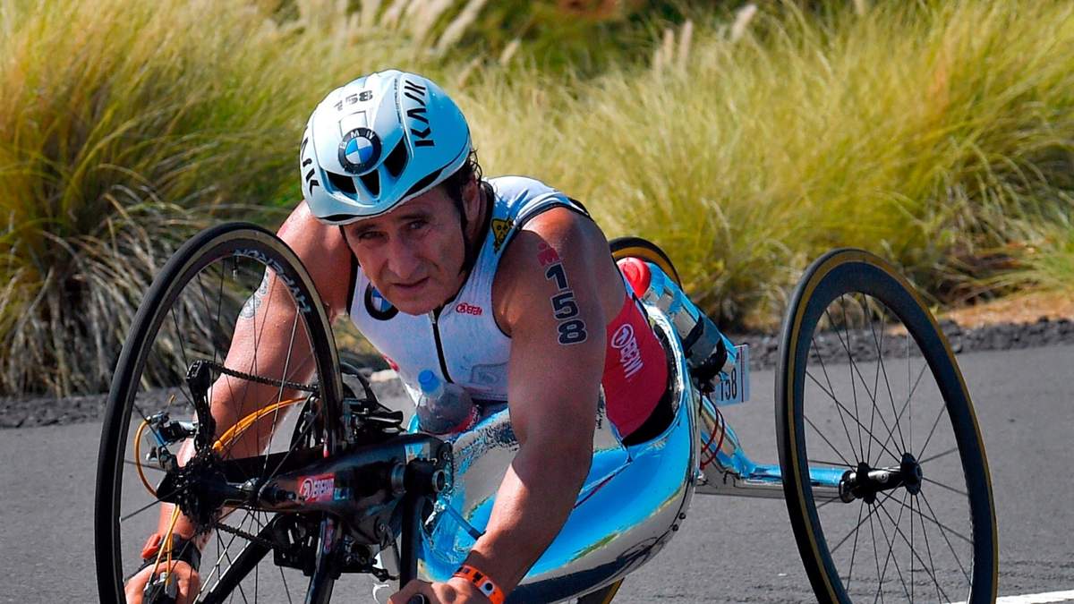 Alex Zanardi en el Ironman World Championship Triathlon, en Kailua-Kona, Hawaii