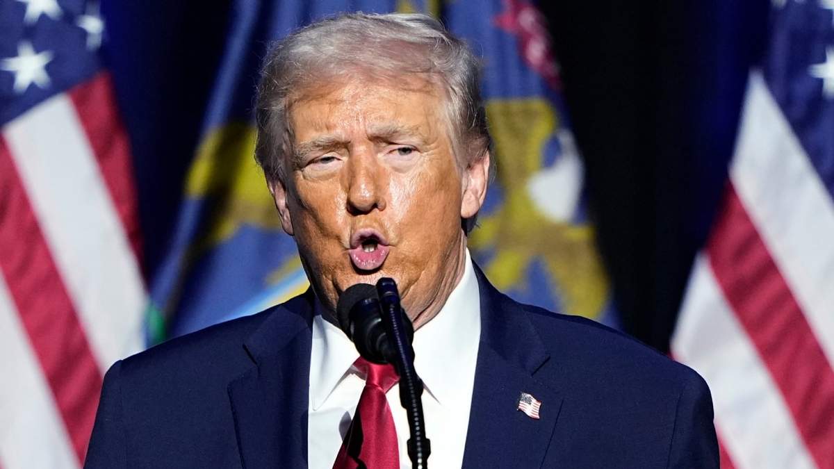 El presidente estadounidense Donald Trump en un evento en Detroit
