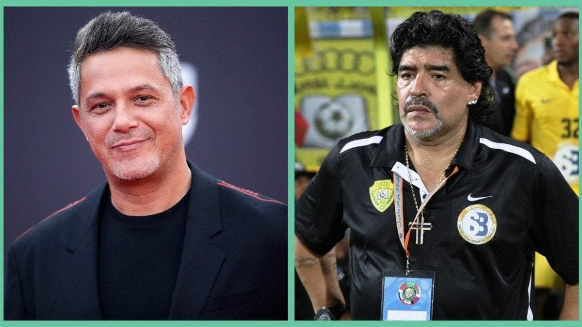 Alejandro Sanz y Diego Maradona. Fuente: (Instagram)