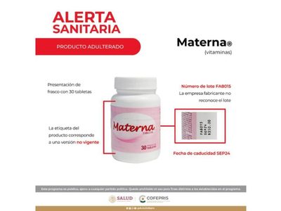 Cofepris alerta sobre adulteración en vitaminas para preconcepción, embarazo y lactancia