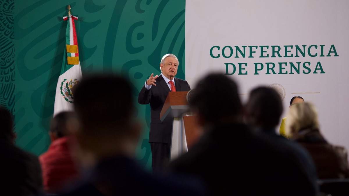 El presidente López Obrador en su conferencia mañanera