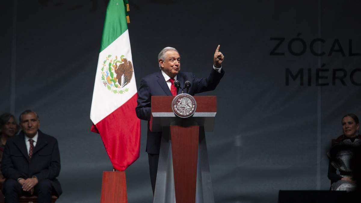 López Obrador en su mensaje del 1 de diciembre de 2021 en el Zócalo