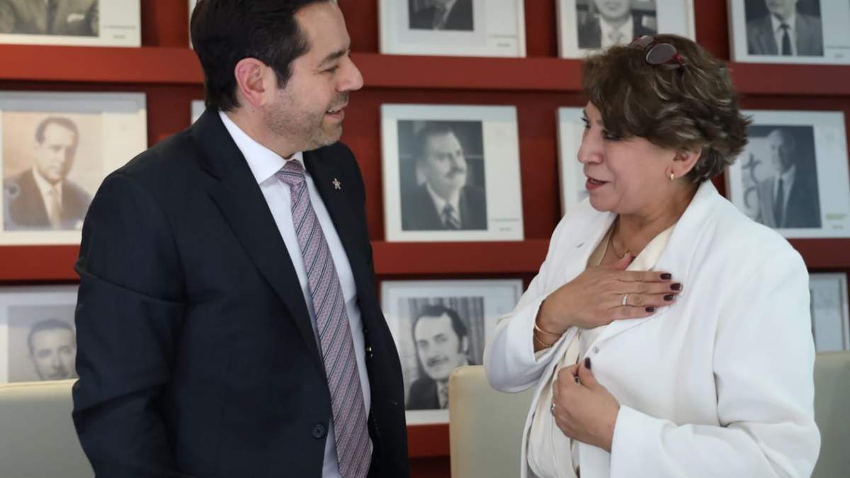 José Abugaber, presidente de Concamin, y la candidata morenista en Edomex