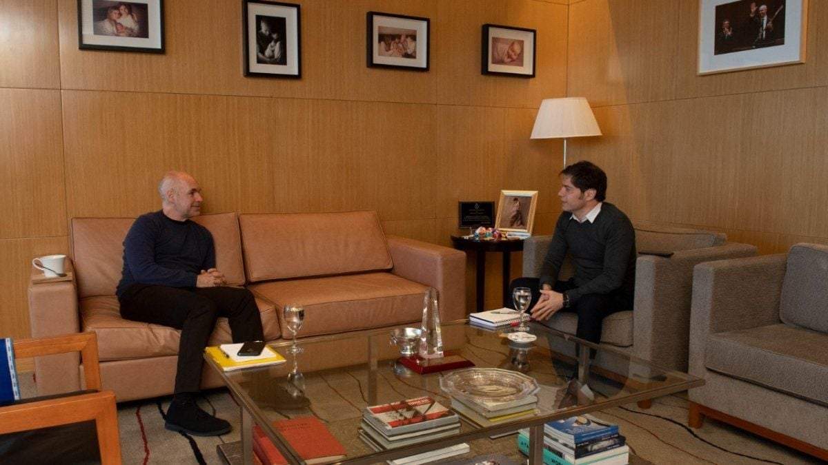 Larreta y Kicillof se reunieron en Parque Patricios. Fuente: (Twitter)