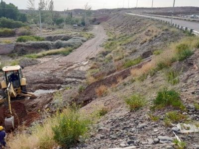 Continúan los trabajos del EPAS para reparar el caño de agua en la ruta 7
