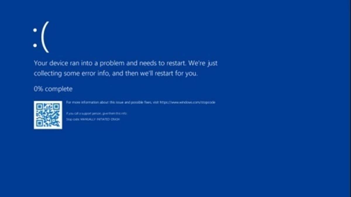 Ejemplo de la pantalla azul de la muerte - MICROSOFT