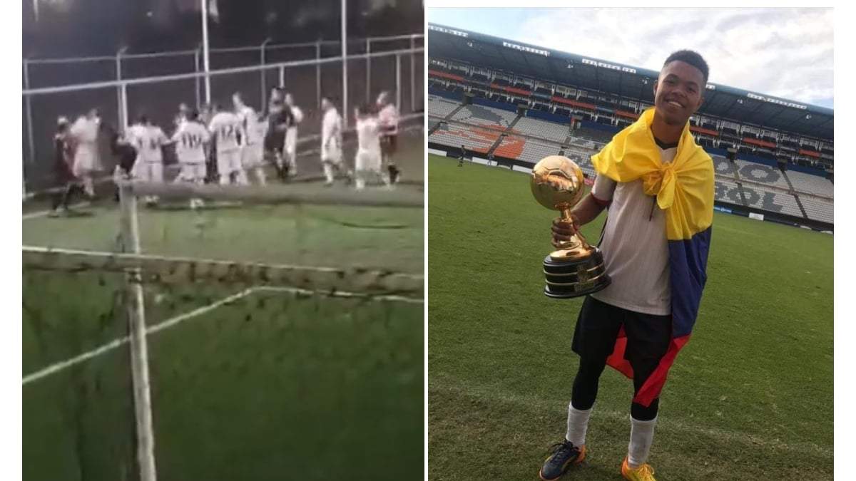 Momento de la golpiza a Ander Jafeth Salas Mejía, de 22 años