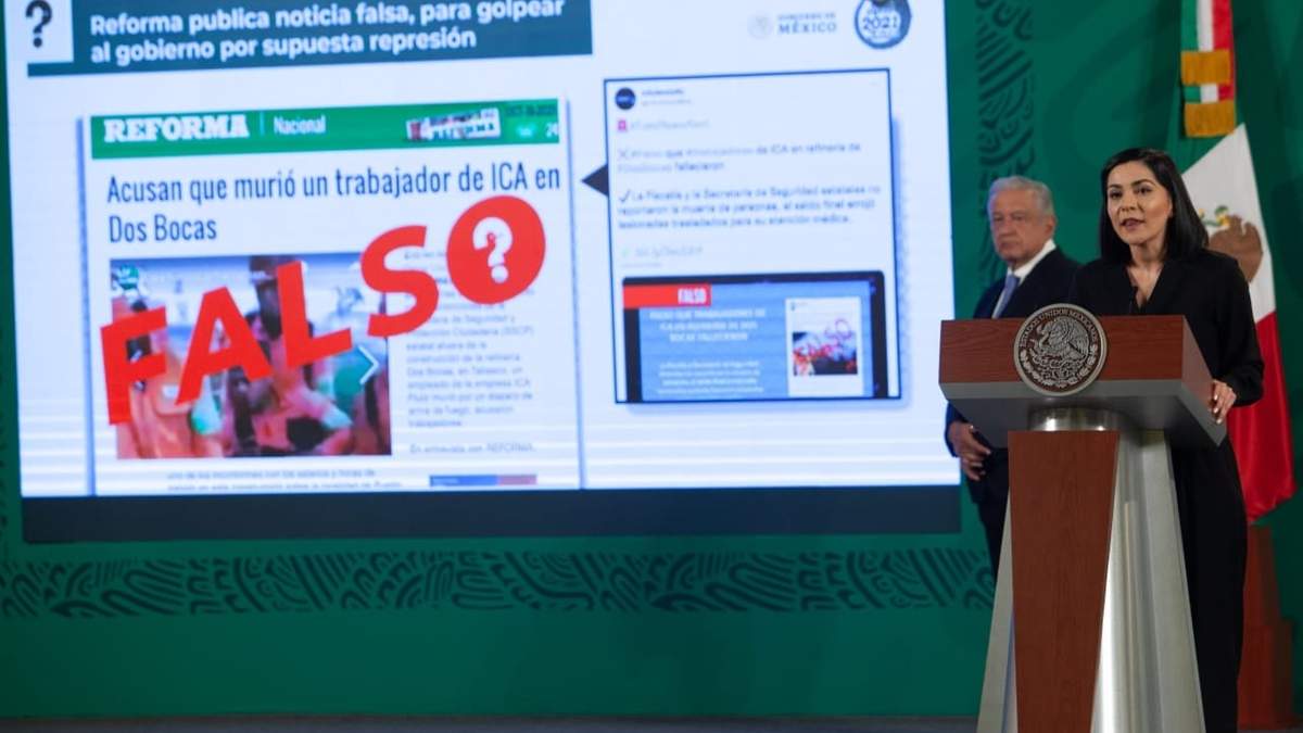 Ana Elizabeth García Vilchis, en la conferencia de López Obrador