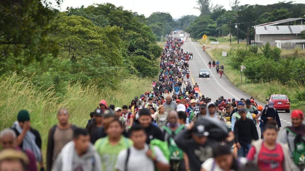 Caravana migrante en Veracruz