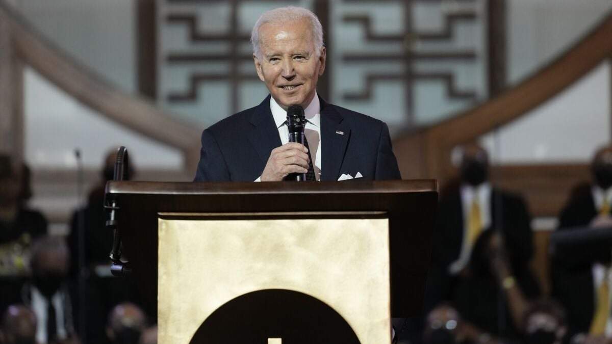 El presidente Joe Biden habla en la Iglesia Bautista Ebenezer, en Atlanta