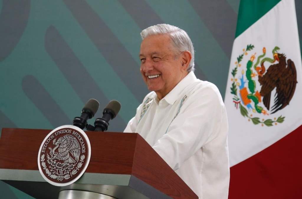 El presidente durante la conferencia de prensa en Tabasco