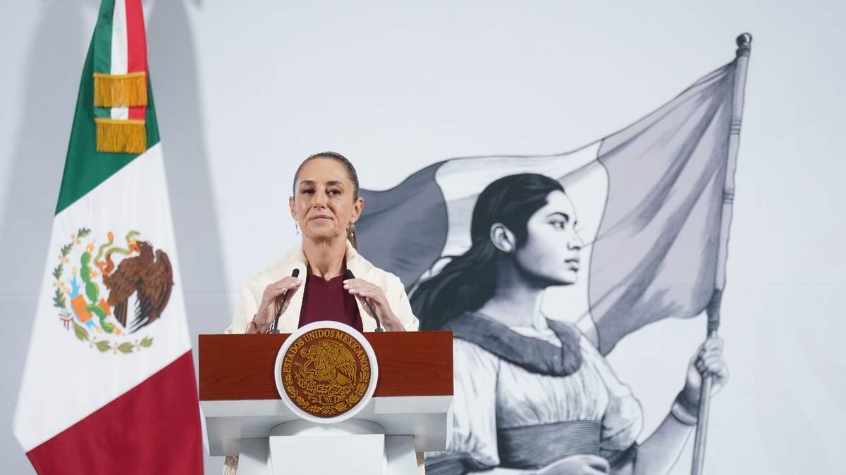 La presidenta Claudia Sheinbaum en la conferencia matutina de este martes