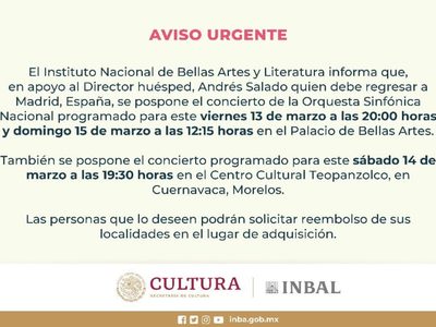Afecta coronavirus la programación cultural