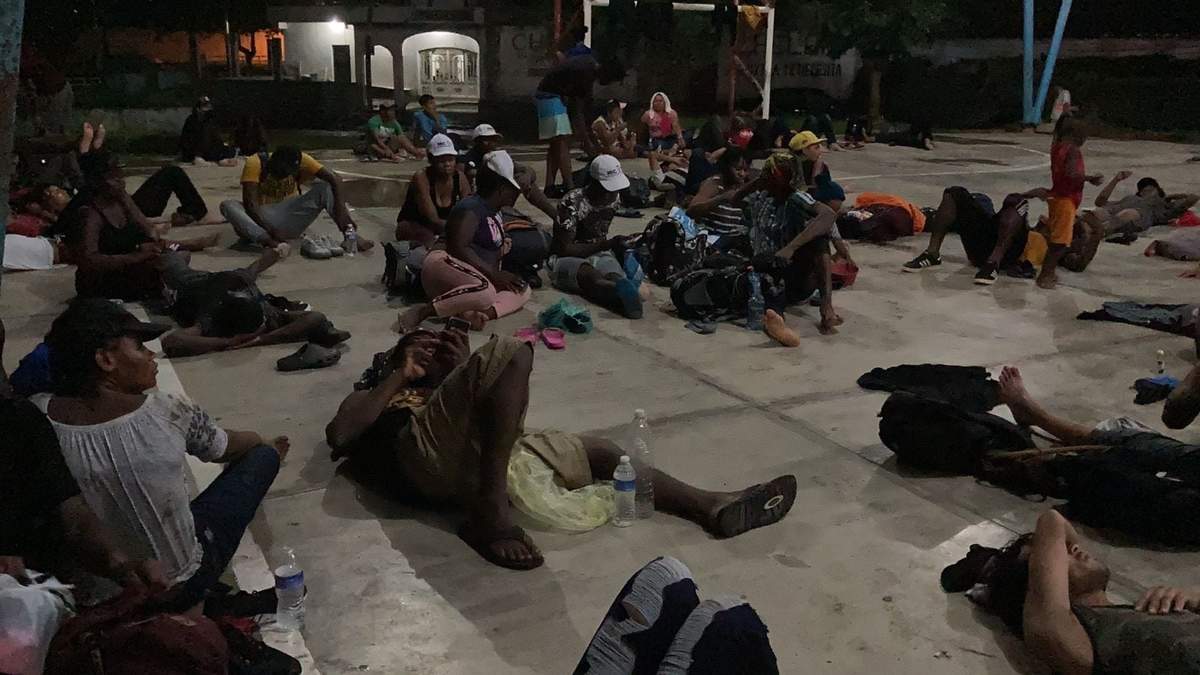 Los integrantes de la caravana migrante llegaron a Huixtla